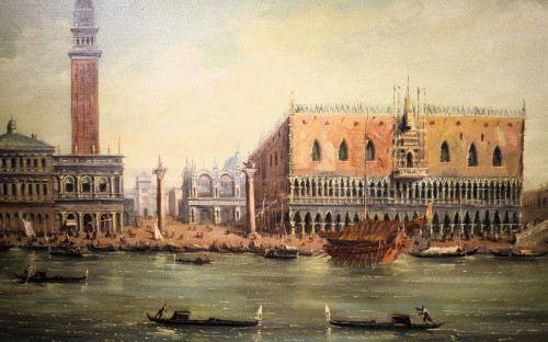 Venise, Bassin de Saint-Marc - F. Guarana, fin du XIXe siècle - Tableaux et dessins Style Napoléon III